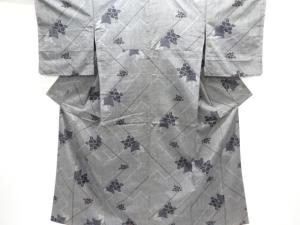 未使用品　椿模様織り出し手織り紬着物
